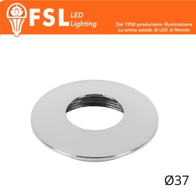 [FLM32-1CCH] VEGA - Cover Curva per Punto Luce LED – Ø37 – Cromo