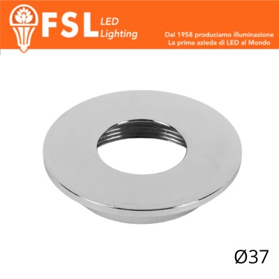 VEGA - Cover Piatta per Punto Luce LED – Ø37 – Cromo