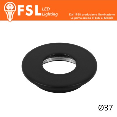 VEGA - Cover Piatta per Punto Luce LED – Ø37 – Nero