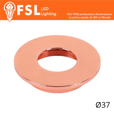 VEGA - Cover Piatta per Punto Luce LED – Ø37 – Oro Rosa