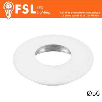 [FLM32-3CWH] VEGA - Cover Curva per Punto Luce LED – Ø56 – Bianco opaco