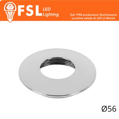 [FLM32-3CCH] VEGA - Cover Curva per Punto Luce LED – Ø56 – Cromo