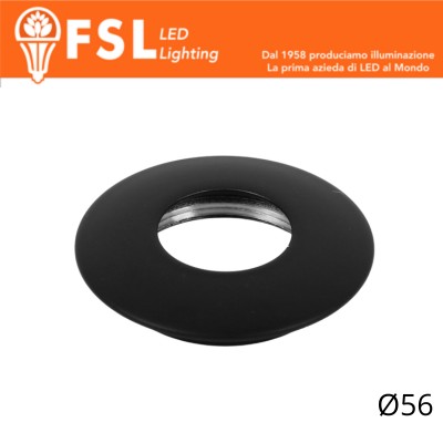 [FLM32-3CBL] VEGA - Cover Curva per Punto Luce LED – Ø56 – Nero
