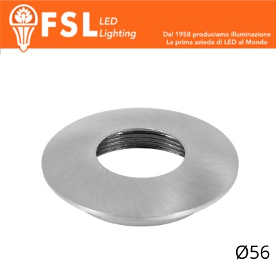 VEGA - Cover Curva per Punto Luce LED – Ø56 – Nichel Satinato