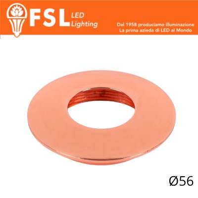 VEGA - Cover Curva per Punto Luce LED – Ø56 – Oro Rosa