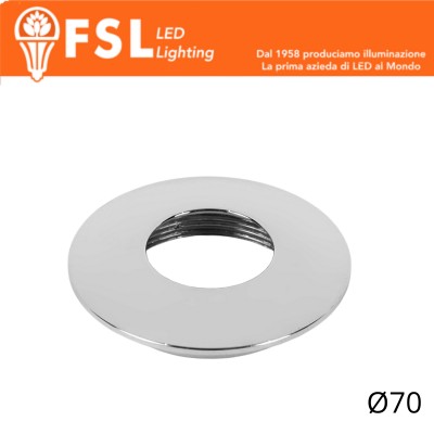 VEGA - Cover Curva per Punto Luce LED – Ø70 – Cromo