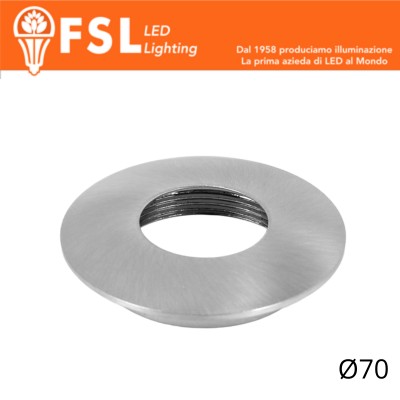 VEGA - Cover Curva per Punto Luce LED – Ø70 – Nichel Satinato
