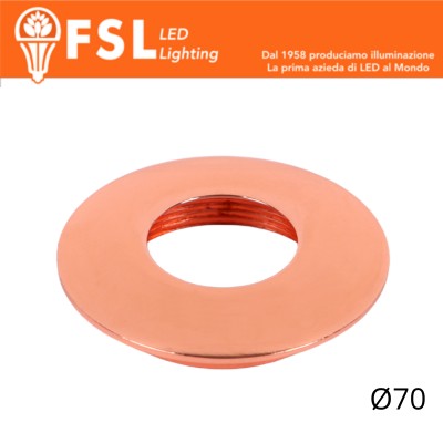 VEGA - Cover Curva per Punto Luce LED – Ø70 – Oro Rosa