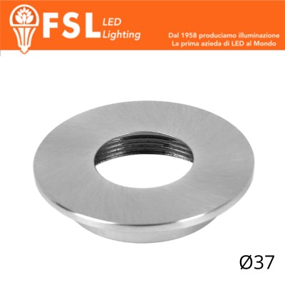 VEGA - Cover Piatta per Punto Luce LED – Ø37 – Nichel Satinato