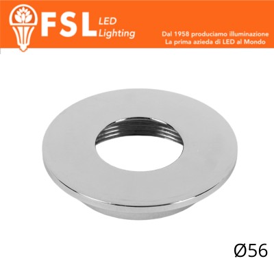 VEGA - Cover Piatta per Punto Luce LED – Ø56 – Cromo