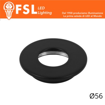 VEGA - Cover Piatta per Punto Luce LED – Ø56 – Nero