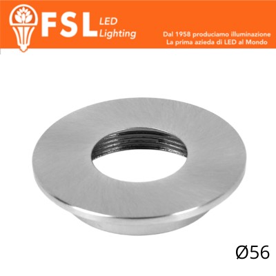 VEGA - Cover Piatta per Punto Luce LED – Ø56 – Nichel Satinato