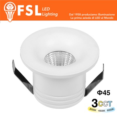 ORION - Punto luce LED Ottica arretrata – 4W 3CCT 45*36mm IP20 Driver Eaglerise