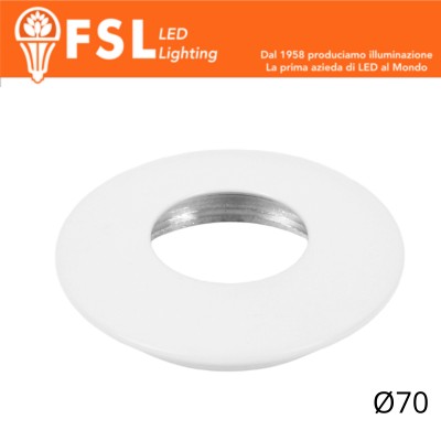 VEGA - Cover Curva per Punto Luce LED – Ø70 – Bianco opaco