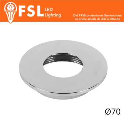 VEGA - Cover Piatta per Punto Luce LED – Ø70 – Cromo