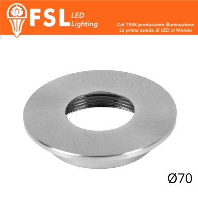 VEGA - Cover Piatta per Punto Luce LED – Ø70 – Nichel Satinato