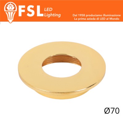[FLM32-7FGO] FSL VEGA Cover piatta sostitutiva Ø70mm Oro per punto luce FLM32IP20‑7W