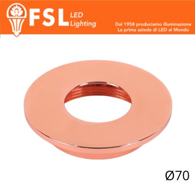 VEGA - Cover Piatta per Punto Luce LED – Ø70 – Oro Rosa