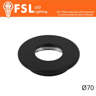 VEGA - Cover Piatta per Punto Luce LED– Ø70 – Nero