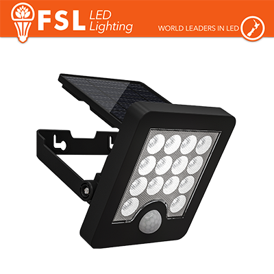 [FLFSW303B] Faro da esterno solare con sensore di movimento 40W (4 led) - Nero