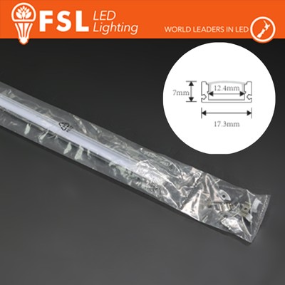 [FLPUK-2MAW-V2] KIT PROFILO ALLUMINIO 6063 - U - SILVER - Certificato 36w/m - 2m - 17,3(12,4)*7