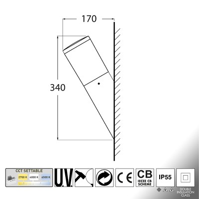 [FUDR2AYT1K] AMELIA FS NERO OPALE E27 A60 LED 11W CCT 3WHITE