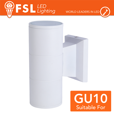 [FLAGU10W] FSL Applique murale bidirezionale 2 vie GU10 IP54 Bianco, emissione su‑giù, lampadine escluse