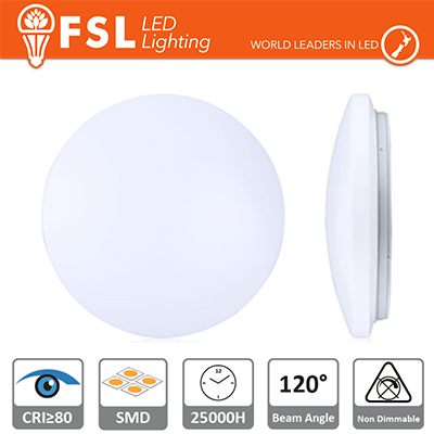 [FLC05118W30KW] FSL Plafoniera LED da superficie 18W 3000K Luce Calda, 1250lm, 300×100mm, driver corrente costante, IP20