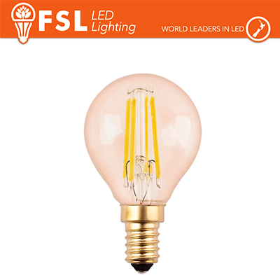 [FLG45V4W22K14] Lampada Sfera Filamento Ambra - 4W 2200K E14 330LM