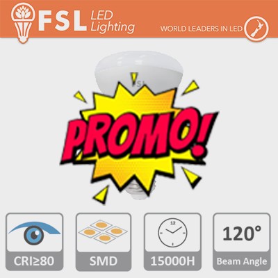 [FLR80A11W65K27] R80 - 11W 6500K 840LM >120º 80X113mm CRI80 E27 25.000H