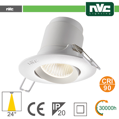 [NV39A-9W3K24] Faro direzionabile LED IP20 9W 3000K 700LM 24º FORO:95mm