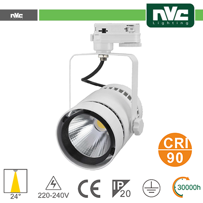 [NV317-35W3K24] Proiettore a Binario Monofase 35W 3000K 2100LM 24° CRI90