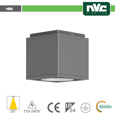 [NVC301-12W3K] Downlight Cubo LED IP54 da soffitto - 12W 960lm 3000k 85°
