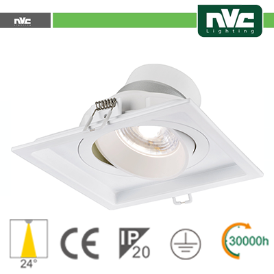 [NVM1A-1X9W4K24] Incasso Multi lampada - 9w (1x9w) 4000k 720lm >24°