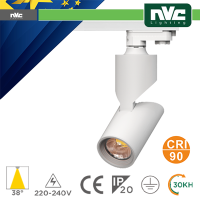 [NVE334-25W3K38] Proiettore a Binario Trifase - 25W 3000K 2250LM 38° CRI+90