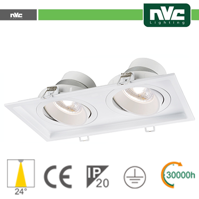 Incasso Multi lampada - 18w (2x9w) 3000k 1440lm >24°