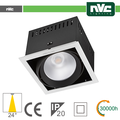 Incasso Multi lampada - 24w(1x24w) 3000k 2100lm>24° CRI90