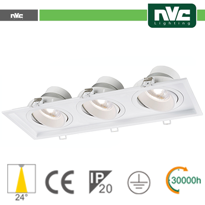 [NVM1A-3X9W3K24] Incasso Multi lampada - 27w (3x9w) 3000k 2160lm >24°