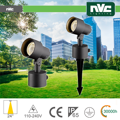 [NVF5012-9W3K] Faretto da giardino con picchetto 9W 3000K IP65 24°