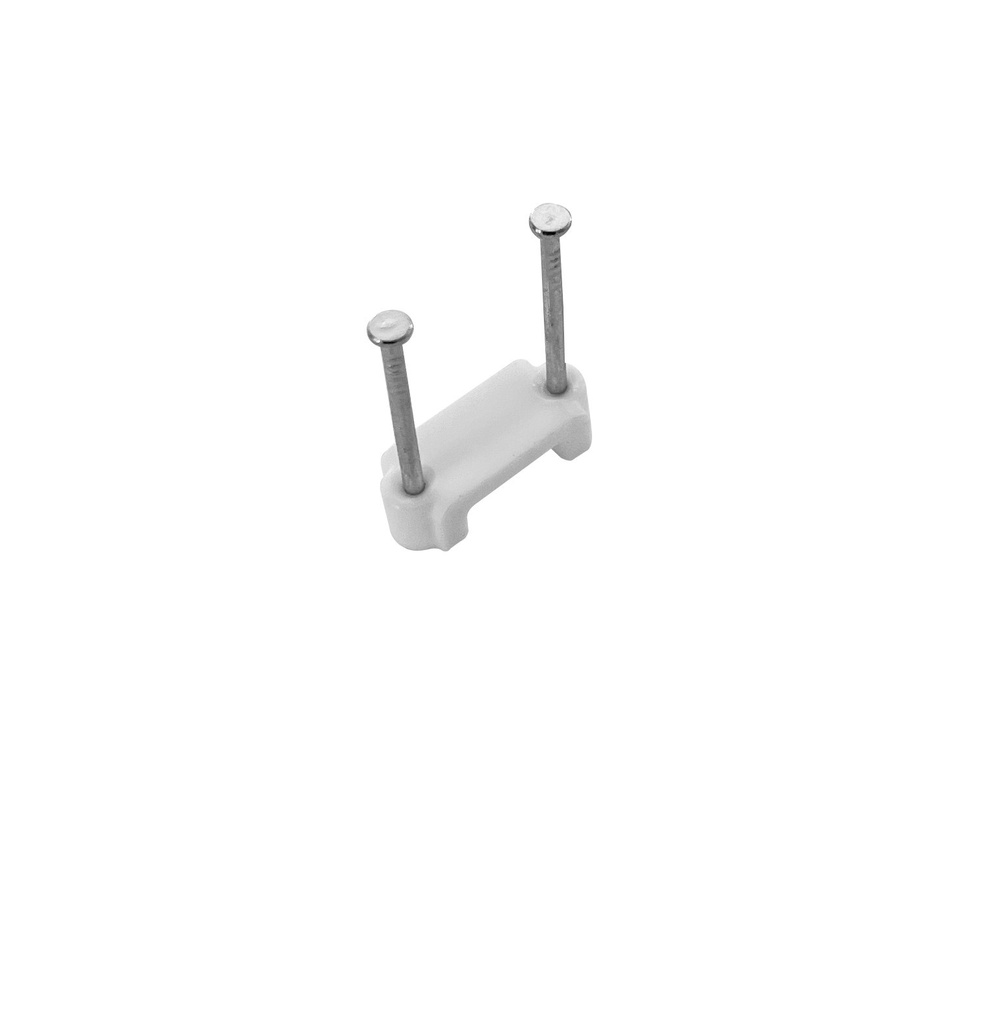 [PEDCF13] Clip fermacavo piatta con doppio chiodino 13mm 100pz