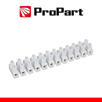[PECT1203] Morsettiera bianc 12 poli 3A-4 mm2 forma a U 380V stecca10pz