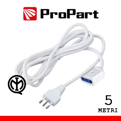 [PEP1121-5-W] Prolunga lineare bipasso 5metri spina16A