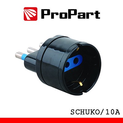 Adattatore schuko spina16A nero