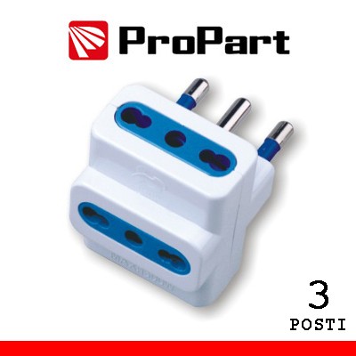 [PES1026-WP] Adattatore triplo 3pos bipasso spina16A polybag