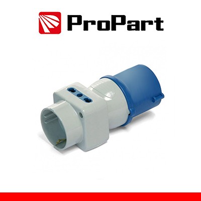 [PEI1312] Adattatore triplo Spina ind.16A 2P+T 220-250V-Schuk/Bip IP44