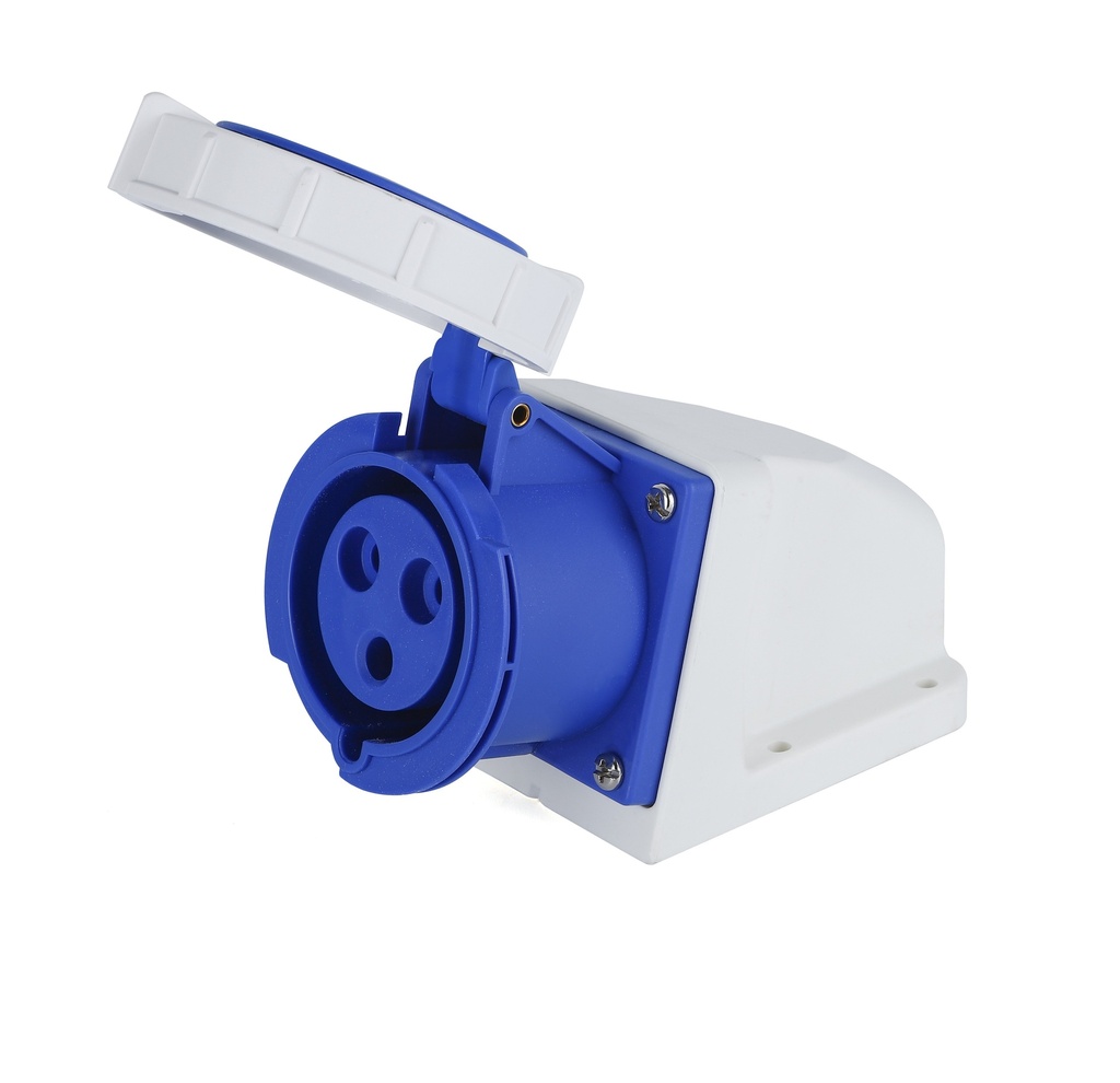 [PEI1132] Presa a muro Indust. CEE 16A-6h 2P+T 220-250V IP67