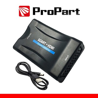 [TR-HASCART] Adattatore/ Convertitore Scart - HDMI Nero 720P/1080P FullHD