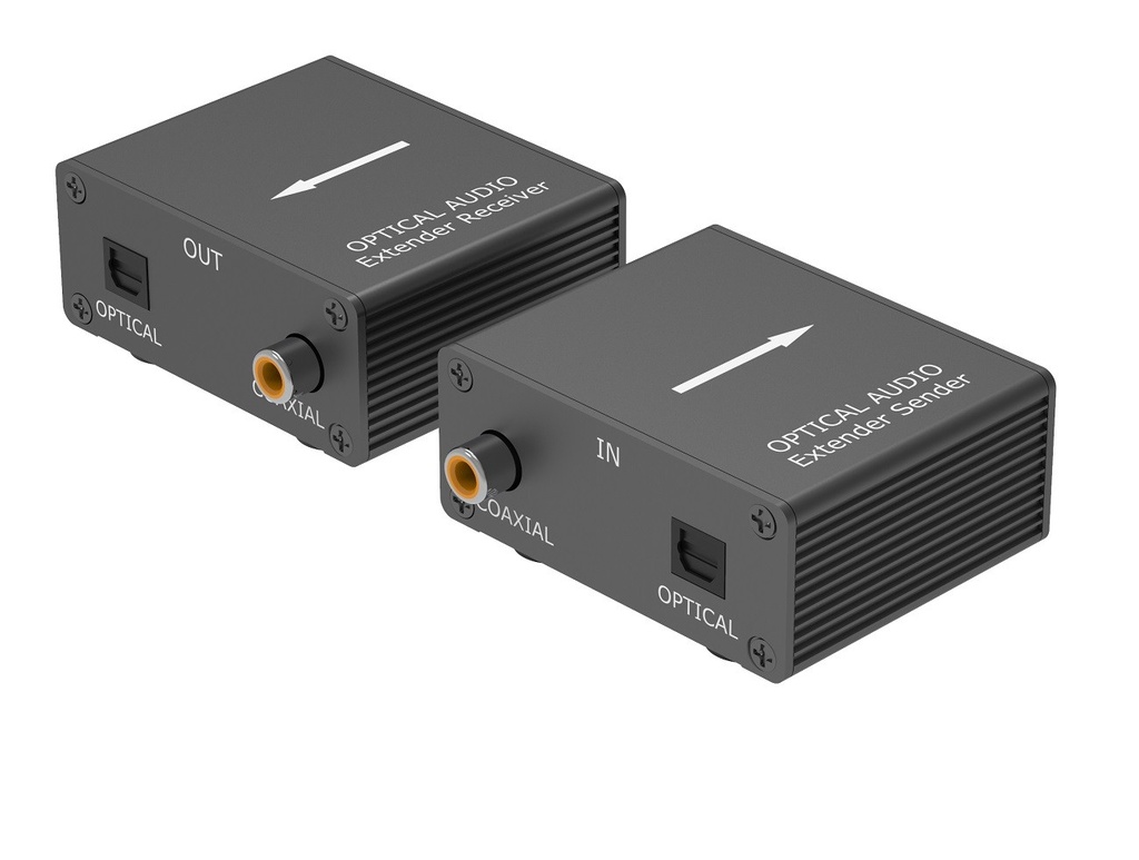 Kit TX-RX Extender Audio TOSLINK SPDIF, 100MT UTP,  POE