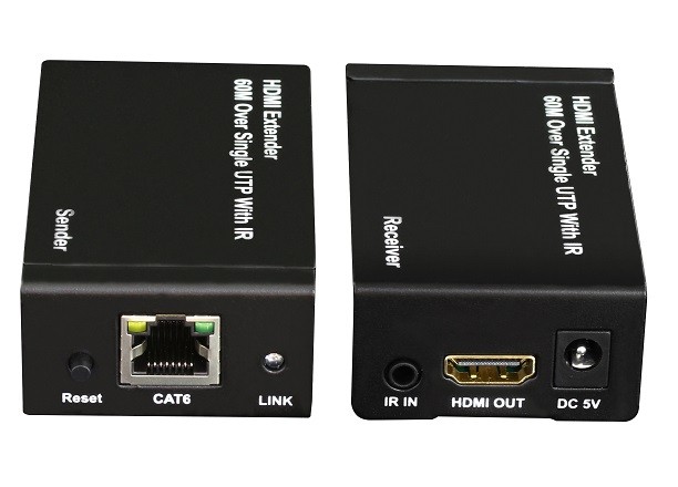[PT-PET60ER-C] Kit TX-RX Extender HDMI, 60MT UTP, 1080p@60Hz, POE