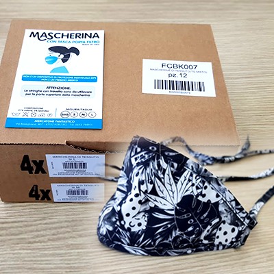 [FM-FCBK007] Mascherina Kit 12 pezzi Jungle cotone lavabile Porta-Filtro